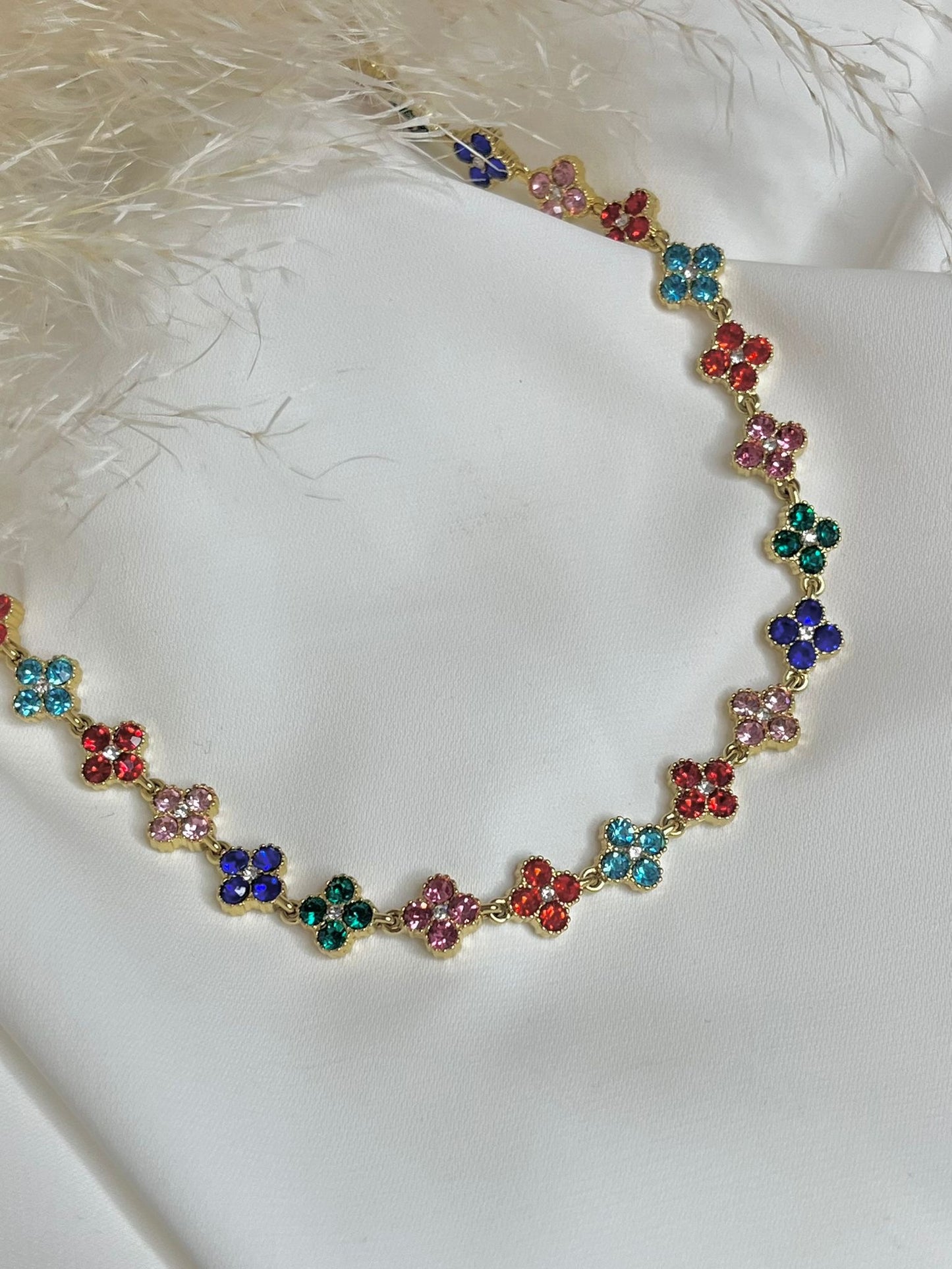 Collier trèfle couleur