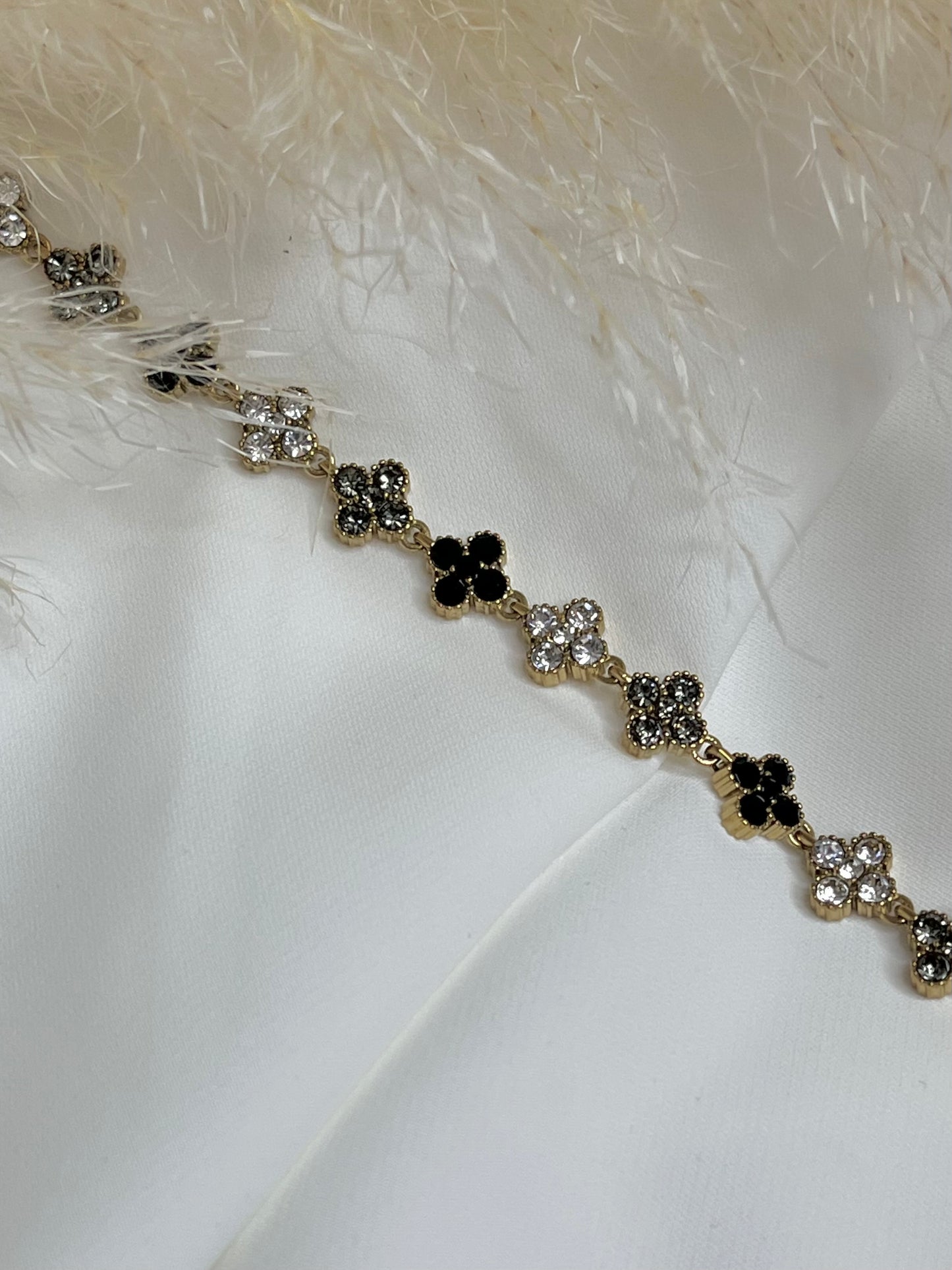 Gourmette Trèfle noir