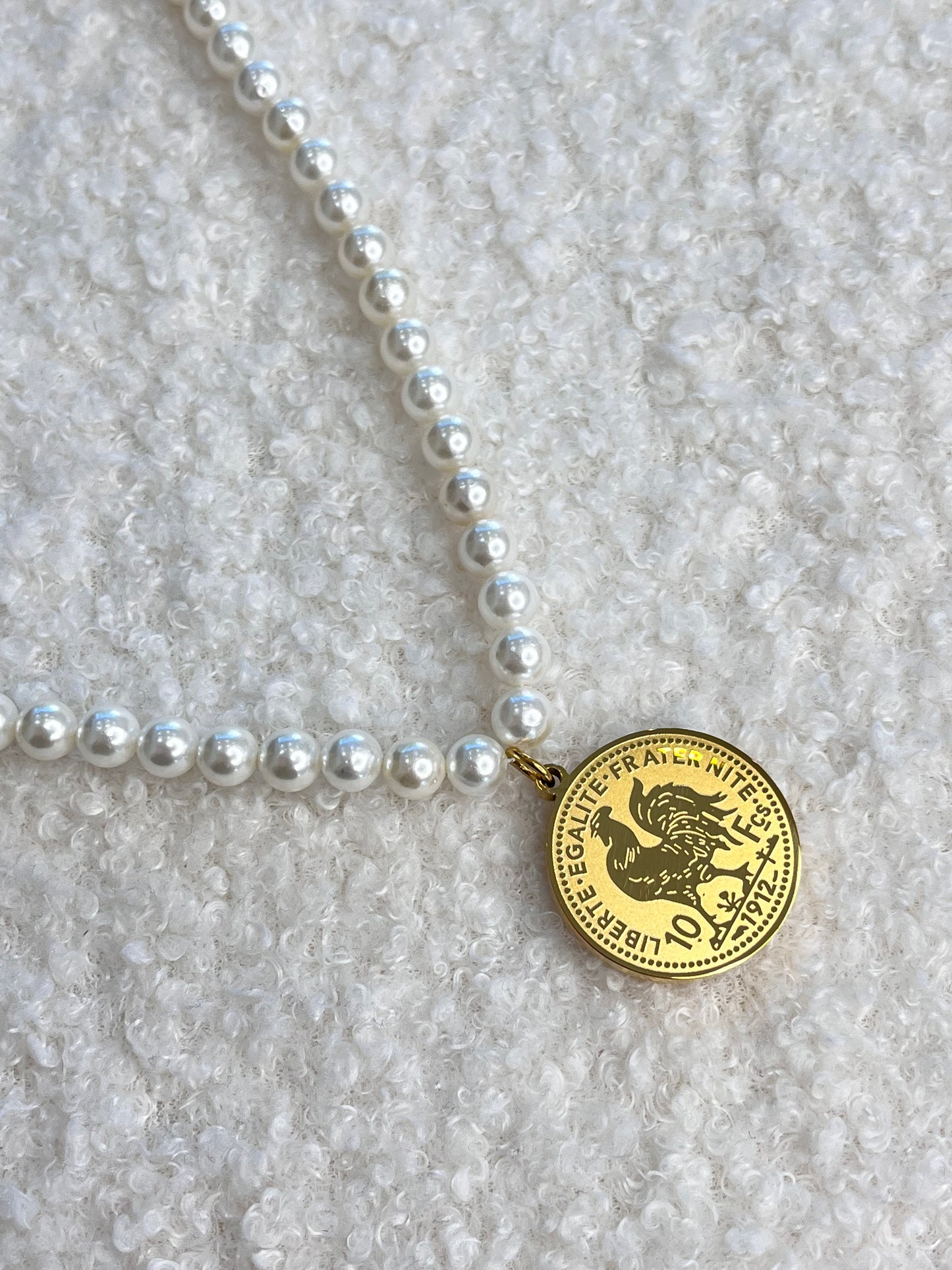 Collier coq à perle