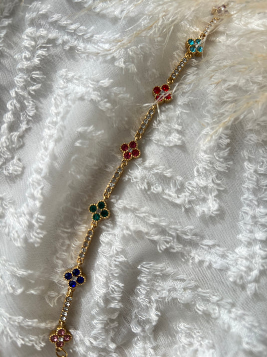 Gourmette trèfle couleur