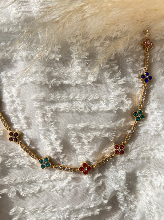 Collier trèfle couleur