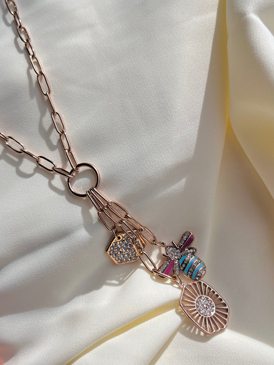 Collier abeille gold rosée