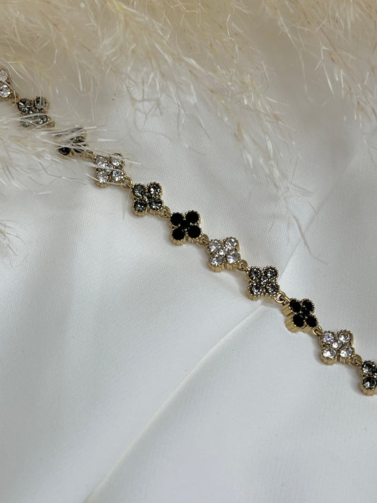 Gourmette Trèfle noir