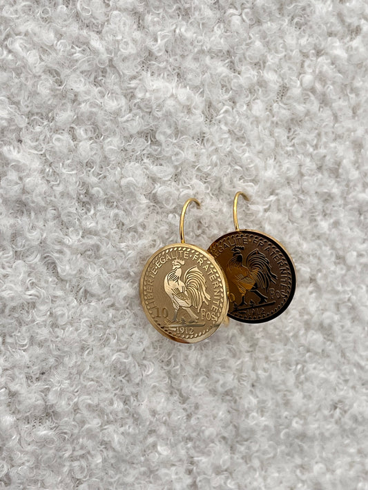 Boucles d’oreilles coq