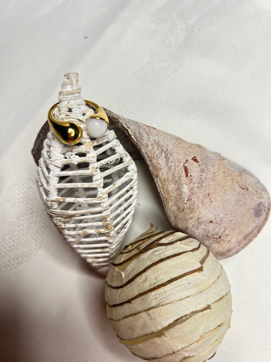 Bague blanc Réglable