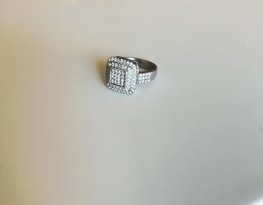 Bague carré argent