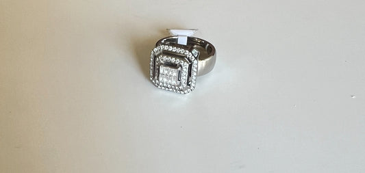 Bague diamants argent