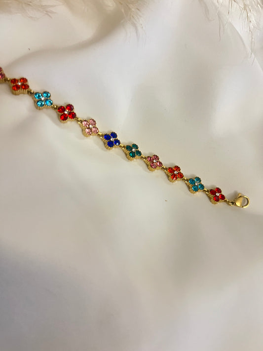 Gourmette trèfle couleur