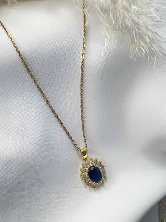 Collier saphir bleu